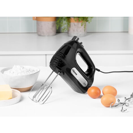 Handmixer Kunststoff, 6 Stufen Turbofunktion, 2 Knethaken 2 Quirle, 300Watt