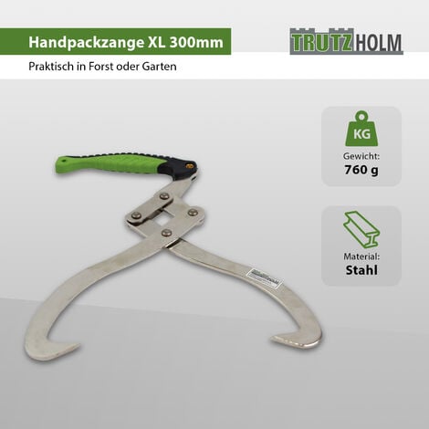 BAUMARKTPLUS Handpackzange XL 300mm Packzange Handhebehaken Sappie Holzgreifer Heber