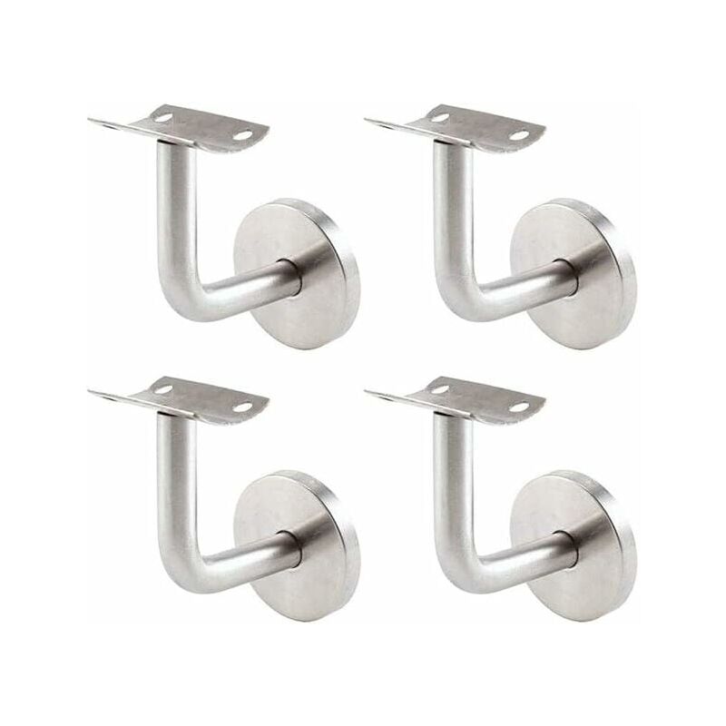 Handrail Brackets for Wall Brackets Stainless Steel Stair Rail Brackets Wall Brackets Handrail Brackets for Stair Railing Handrail Brackets Silver 4