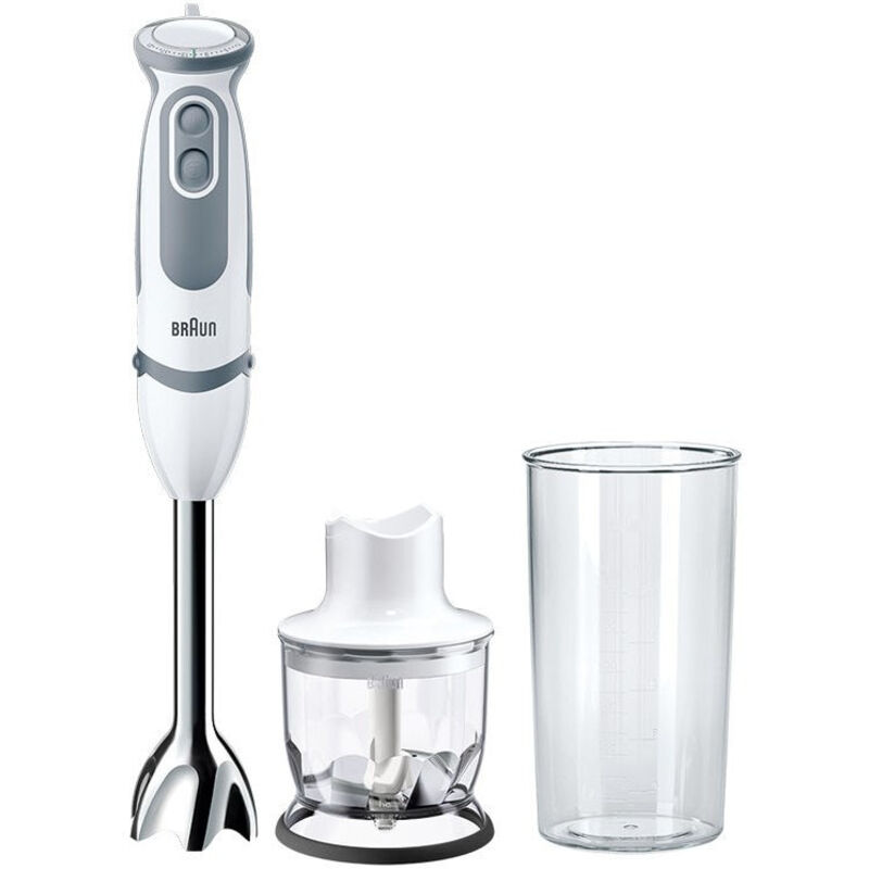Braun Grau - Multiquick 9 Multiquick 5 Vario Mq 5220 Wh 0,6 L Mixer De Stabmixer 1000 W Edelstahl, White
