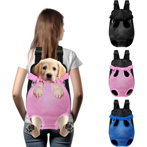Hands-Free Pet Carrier Backpack for Dogs and Cats - Comfortable Adjustable Legs Carrier - Easy-Fit Design - Perfect for Traveling, Hiking and Camping - Small and Medium Pets (Pink, Large)