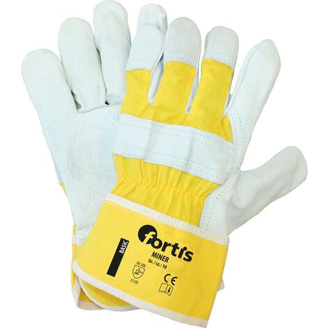 Handsch.Miner, Rindnarben leder, Gr. 10, FORTIS