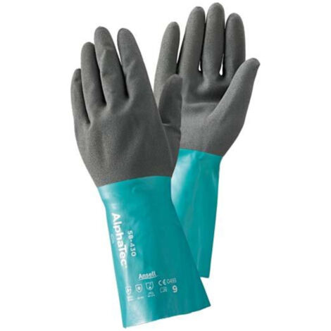 Handschuh AlphaTec 58-435, Nitril, grün/grau, Gr. 8