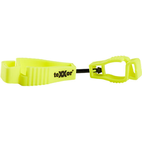 Handschuh-Clip aus Kunststoff Gelb teXXor