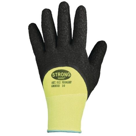 Handschuh NEONGRIP Gr.9 neongelb/schwarz EN 420,EN 388 PSA II STRONGHAND