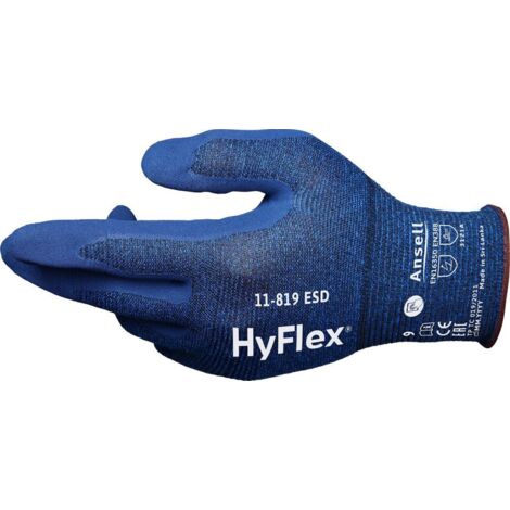 Handschuhe HyFlex 11-819 ESD Gr.9 blau EN 388,EN 16350 PSA II ANSELL