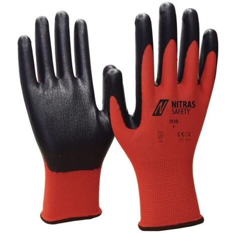 AS ARBEITSSCHUTZ GMBH Gr.10 rot/schwarz Nyl.m.Nitrilschaum EN 38