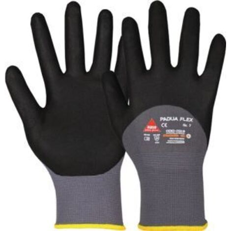 Handschuhe Padua Flex Gr.11 schwarz/grau EN 388 PSA II Nylonfeinstrick Nitril