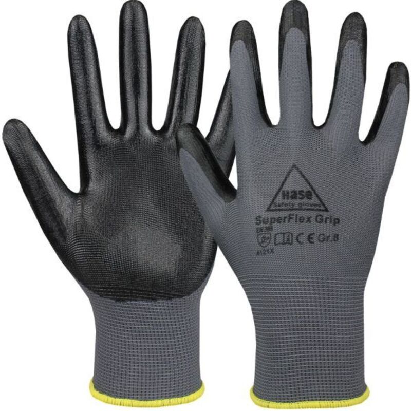 Handschuhe Superflex Grip Gr.9 grau/schwarz EN 388 PSA II Nitril