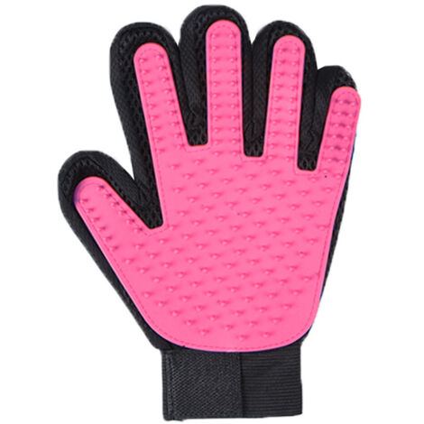 Handschuhe zur Tierhaarentfernung, Rosa, linke Hand, 23 x 17 cm, 1 Stück, geeignet für Hunde und Katzen, Haarentfernungsbürste
