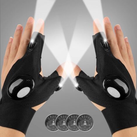 Handsfree LED-Taschenlampen-Handschuhe, einzigartiges Geschenk für Männer, Frauen, Vater, ihn, Freund, Ehemann, ideal zum Angeln, Camping, Reparaturen, helle, flexible beleuchtete Handschuhe,