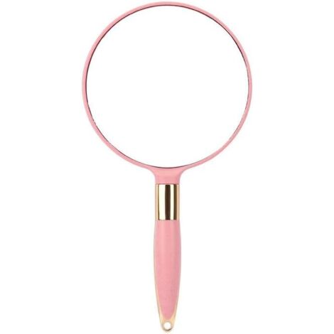 Handspiegel, Kosmetikspiegel, Kosmetikspiegel mit professionellem Griff, für das tägliche Make-up von Frauen, rosa