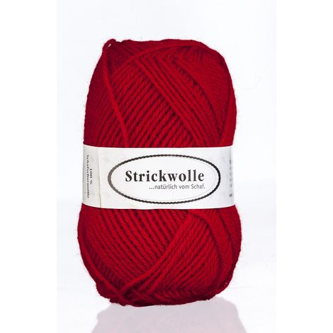 Handstrickwolle aus Schafschurwolle rot 100g