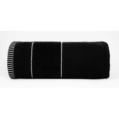 Handtuch 70x140 Teo schwarz 470g 100% Baumwolle mit Velours