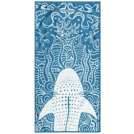 FLHF SHARK farbe blau glatt klassisch stil klassisch art des materials - textilien vorderseite aus velours, rückseite aus frottee 90x180 DecoKing