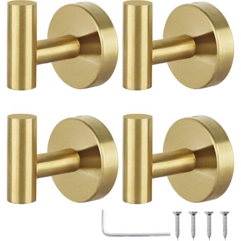 Handtuchhaken, Garderobenhaken, Bademantelhaken, Edelstahlhaken, robuster Türhaken, Handtuchhalter, Bademantel, Wäscheschrank, Wandhaken, Schwamm, Badezimmer, Schlafzimmer, Küche, Hotel, Pool, 4 Stück