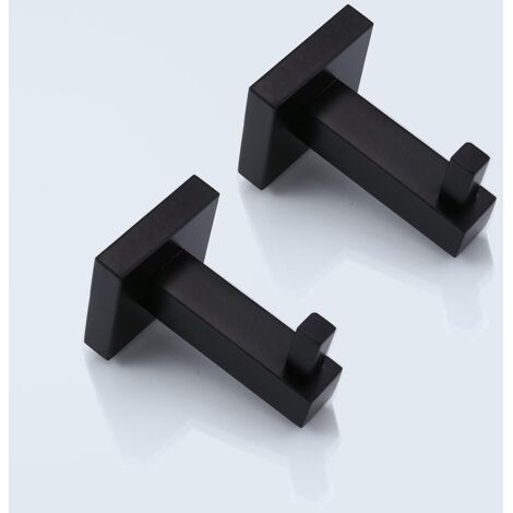 Handtuchhaken, mattschwarze Haken, moderne Badezimmerhaken, Edelstahl-Wandhaken, robuste Haken, 2 Stück