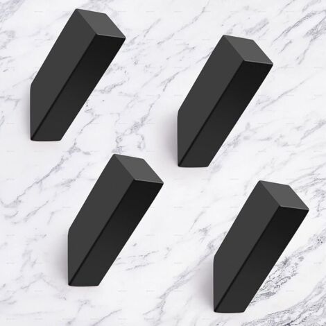 Handtuchhaken, moderne, wasserdichte, mattschwarze Wandhaken für das Badezimmer, robuste Wandhaken aus Edelstahl SUS 304 (4er-Pack, schwarz)