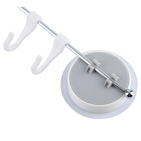 Handtuchhakenleiste mit robustem Vakuumsauger für Küche und Bad, Edelstahl und ABS, 41,5 cm lang, 6 Haken, wiederverwendbar und waschbar