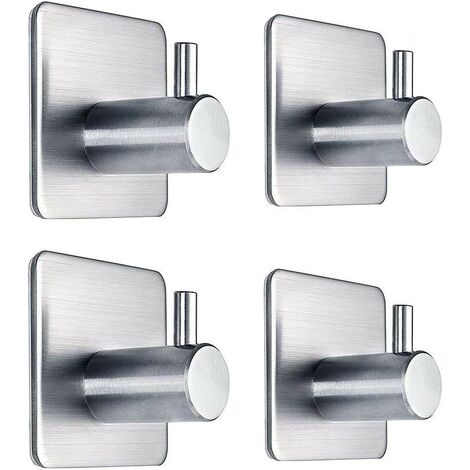 Handtuchhalter- 4er-Pack, Edelstahl, Silber, wasserdicht