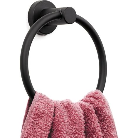 Handtuchhalter- Rund, schwarz, Edelstahl, 16,5 cm