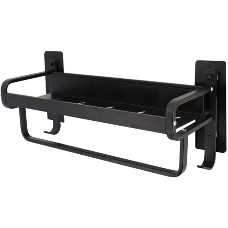 Handtuchhalter und haken aus aluminium zum aufkleben oder befestigen - schwarz - Tendance