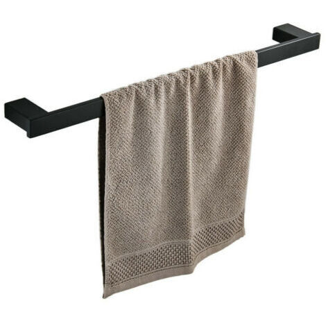 Handtuchhalter zur Wandmontage, aus Edelstahl SUS 304, Einzelstange, 40 cm, Schwarz