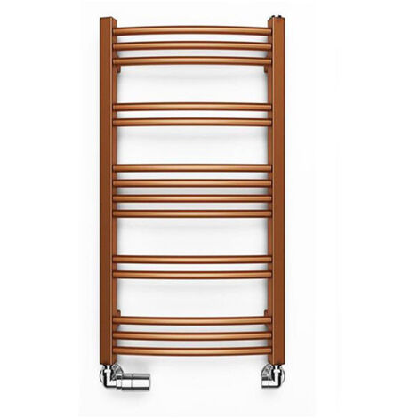 MATISÈRE Handtuchheizkörper in Heizungsbetrieb - Kupfer- 1149mm hoch und 400mm breit - 200 Watt - JAD555/400SXBCO