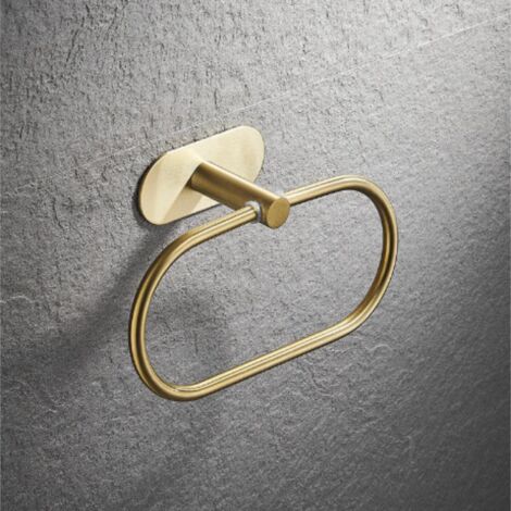 Handtuchring aus goldfarbenem Edelstahl, 20 cm, elegantes Design fürs Badezimmer, inklusive Befestigungsmaterial