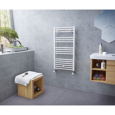 Handtuchtrockner Bad Heizkörper XIMAX Pra Handtuchheizung, 880x450 mm, 450 Watt in Weiß - Weiß