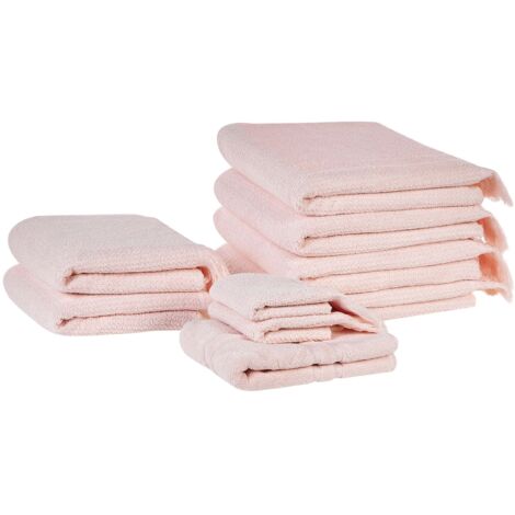 Handtücher 9er Set ATIU Baumwollfrottee Pastellrosa