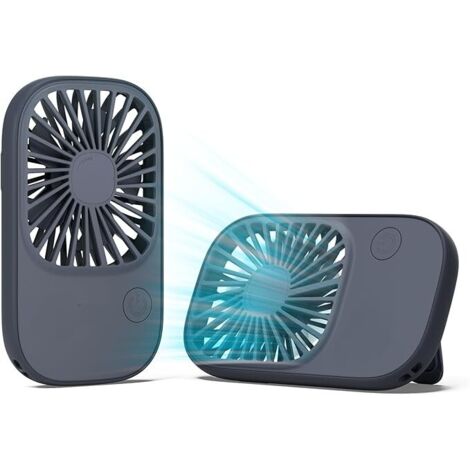 Handventilator Mini Ventilator, Kleiner Tragbarer Ventilator mit Halterung, Wiederaufladbarer USB Wimpernventilator mit 3 Geschwindigkeiten, Make up Ventilator für Das Büro im Freien Blau