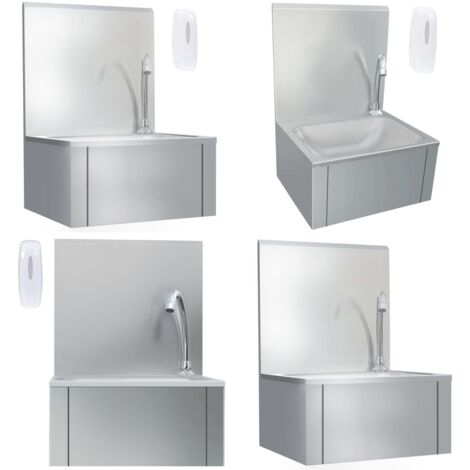 Handwaschbecken mit Wasserhahn und Seifenspender Edelstahl - Handwaschbecken -  Gastro Handwaschbecken - Home & Living