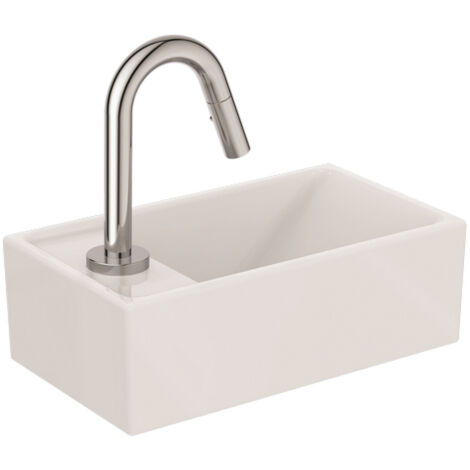 Handwaschbecken-Paket Ideal Standard Eurovit + Standventil Idealstream 370 x 120 x 210 mm, Ablage links - E2134AA