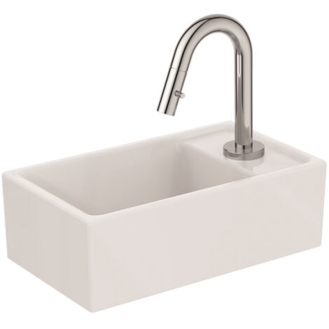 Handwaschbecken-Paket Ideal Standard Eurovit + Standventil Idealstream 370 x 120 x 210 mm, Ablage rechts - E2129AA