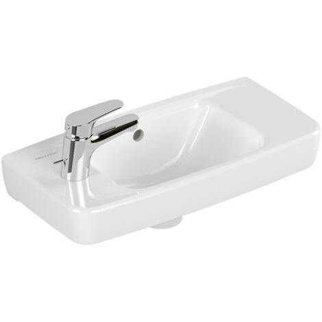Handwaschbecken Villeroy & Boch NEWO Eckig 500 x 155 x 240 mm, Hahnloch links und rechts vorgestochen - 43935001