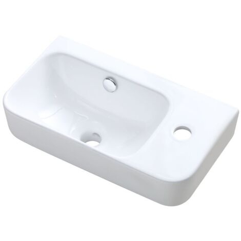 Handwaschbecken Volo Weiß Keramik Wandmontage 45 x 25,5 x 16 cm Waschbecken
