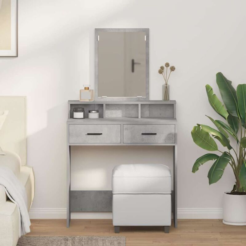 Schminktisch Mit Schubladen Beton Grau 79x41x140 Cm - Vidaxl