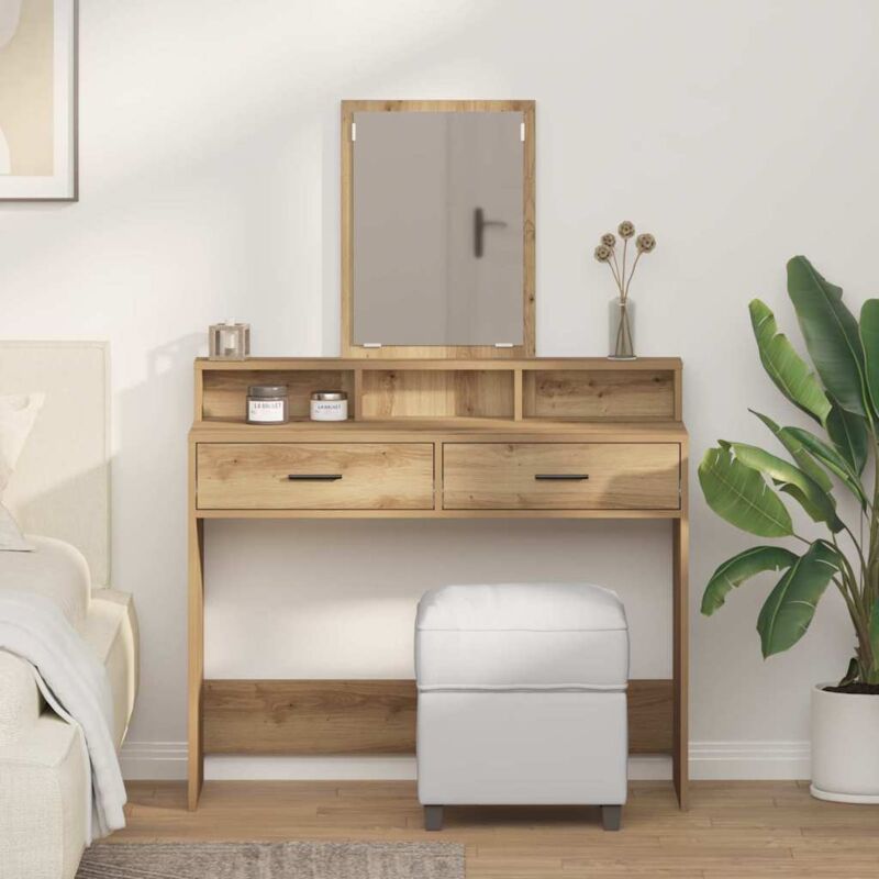 Vidaxl - Schminktisch Eiche Handwerklich 100 X 41 X 140 Cm Holzwerkstoff
