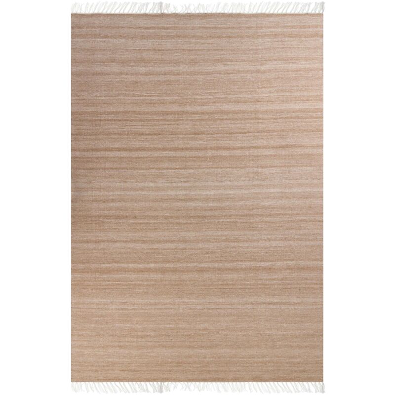 Beliani - Handwoven Area Rug Indoor Outdoor Recycled Pet 160 X 230 Cm Beige Malhia