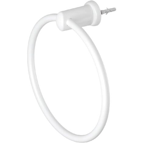 Handy Ring Muro - Portasciugamani Appendino da Muro, in Acciaio, Ideale anche per Legno e Cartongesso - 100% Made in Italy - Bianco