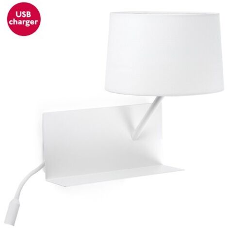 HANDY USB A Aplique blanco con lector LED derecha