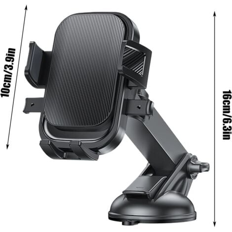 L&H-CFCAHL Handyhalterung Auto, 3-in-1-Autotelefonhalter Saugnapf für Windschutzscheibe und Armaturenbrett, um 360 Grad drehbar (schwarz)