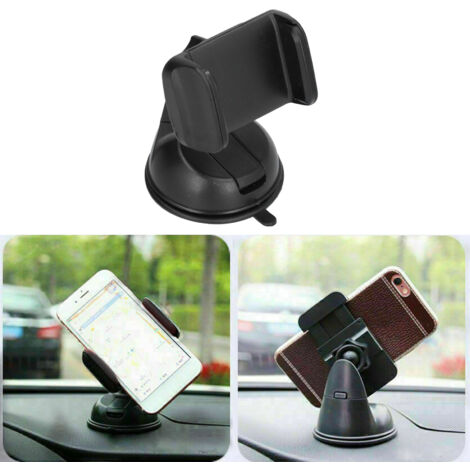 Handyhalterung fürs Auto mit Silikon-Saugnapf und 360°-Drehung – Schwarz – ABS – 102 g – 1 Stück