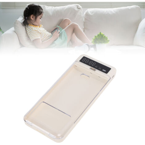 Handyhülle mit Timer und transparenter Abdeckung – Selbstüberwachungsmodell, ABS, 21,5 x 9,5 cm, 300-mAh-Akku, beige