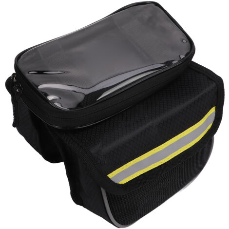 Handytasche fürs Fahrrad, 600D, stoßfeste, transparente TPU-Folie, für Handys von 4,8 bis 5,7 Zoll, gelb