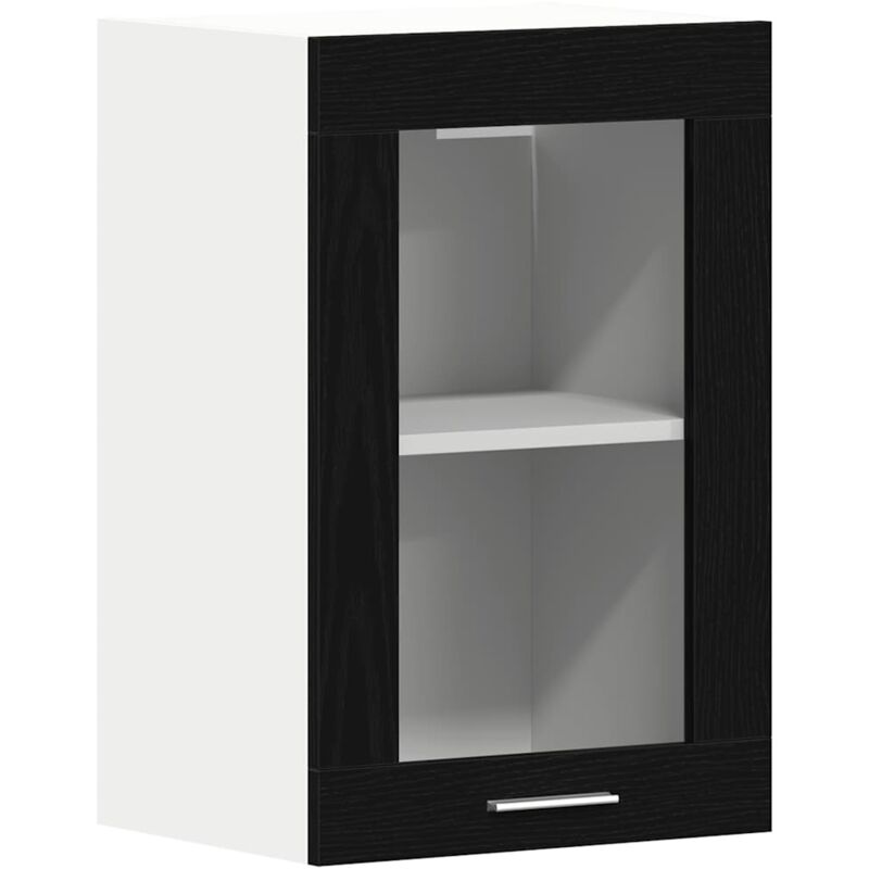 Hängeglasschrank Schwarz Eichen-optik 40 X 31 X 60 Cm Holzwerkstoff Vidaxl