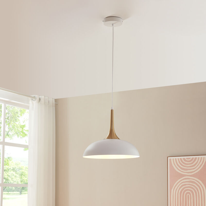 Suspension Blairgowrie métal blanc / couleur laiton Lux.pro Suspension Blairgowrie métal blanc / couleur laiton Lux.pro