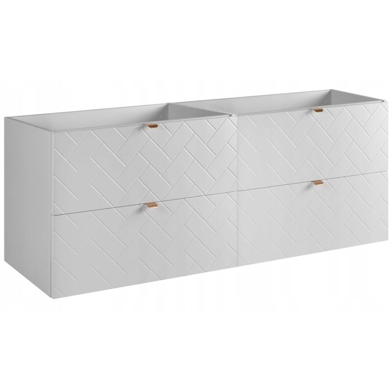 Rodan Fabryka Mebli Hängende Waschtischunterschrank - 160 Cm - Weiß - Modernes Design - 4 Soft Close Schubladen