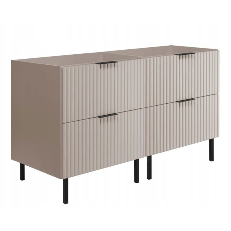 Rodan Fabryka Mebli Waschtischunterschrank - 120 Cm - Kaschmirfarbe - Modernes Design - Soft Close Und Metallfüße